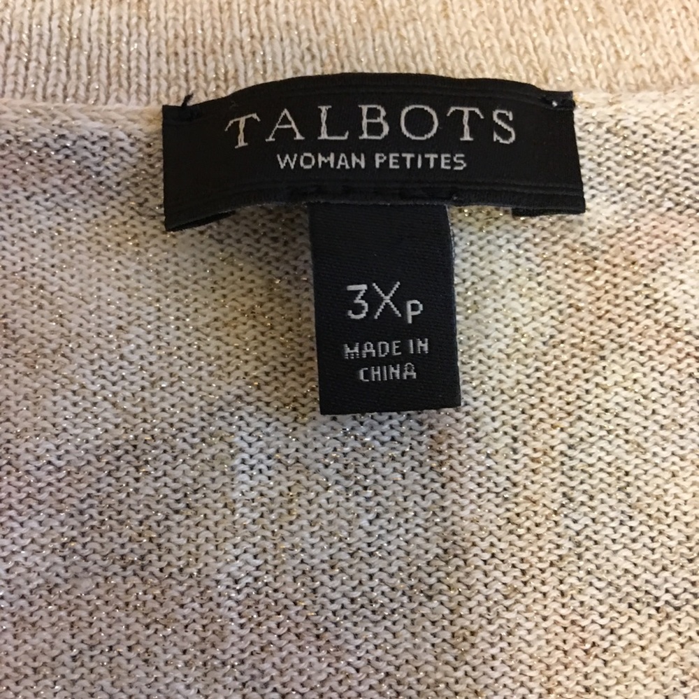 Talbots Scroll Design Metallic Cardigan 3xp - image 4